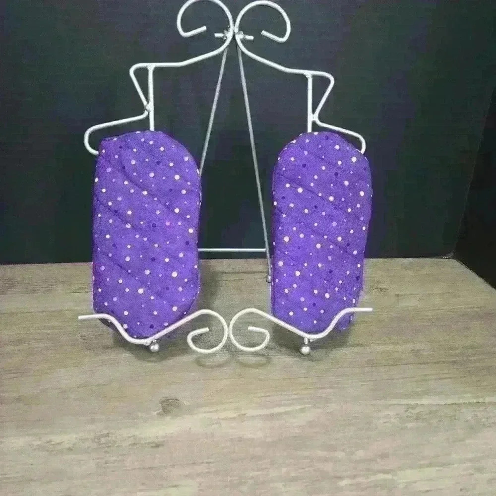 Handmade Microwave Mitts Purple  with multi colour confetti Junior/ Kid/ Small